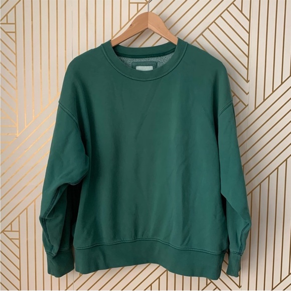 American Eagle Outfitters Crewneck cotton blend pullover green teal plush S - Picture 3 of 10